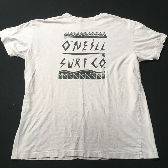 Oneill Shirt EX LARGE Beige Graphic Casual Outdoor Surfing Beach distresed - Picture 3 of 10